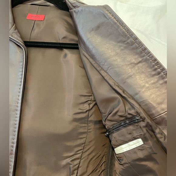 Hugo Boss Leather Jacket - Dark Brown Women’s Medium - Picture 9 of 10